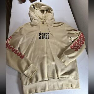 Justin Bieber Purpose World Tour STAFF Hoodie Cream Sweatshirt Men H&M Sz XS